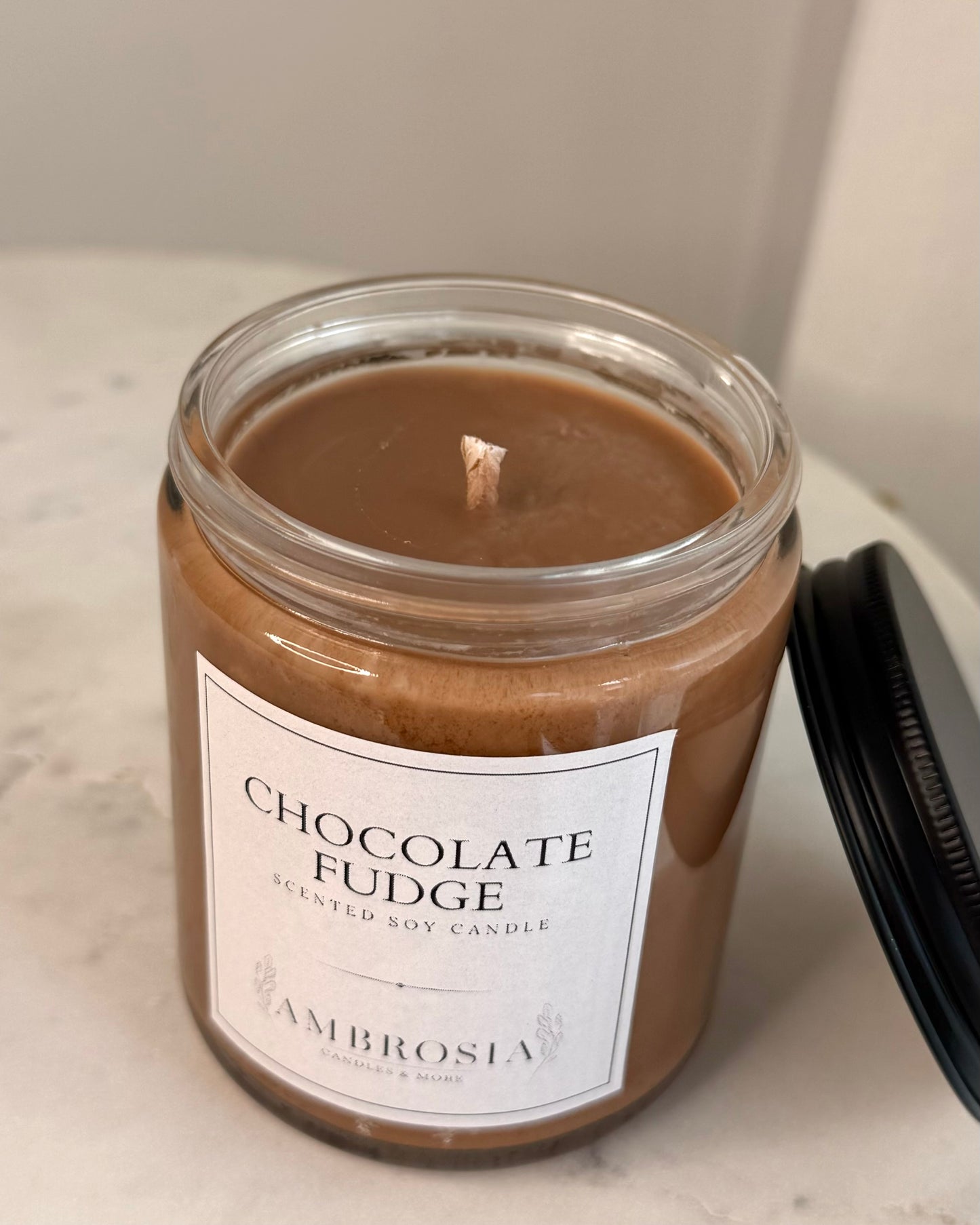 Chocolate Fudge illatgyertya pamut kanóccal