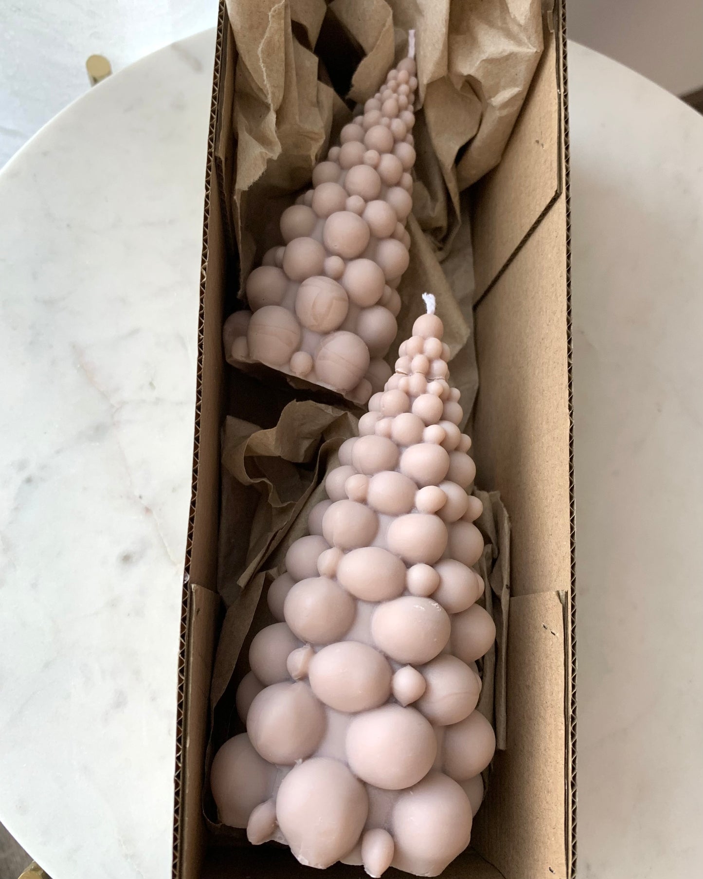 Bézs fenyő gyertyák szettben