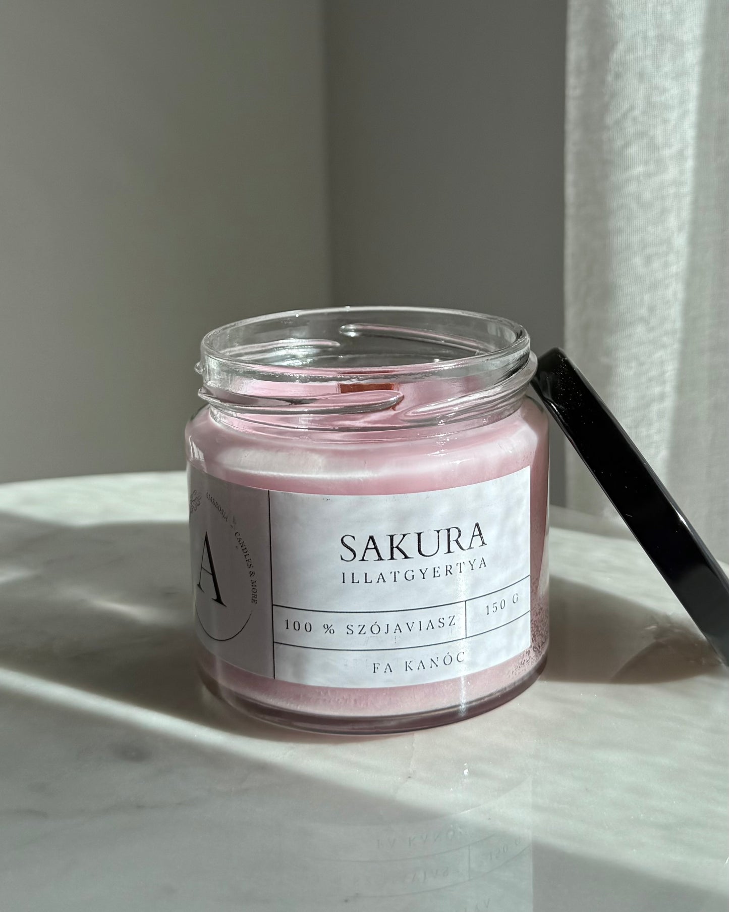 Sakura illatgyertya fa kanóccal