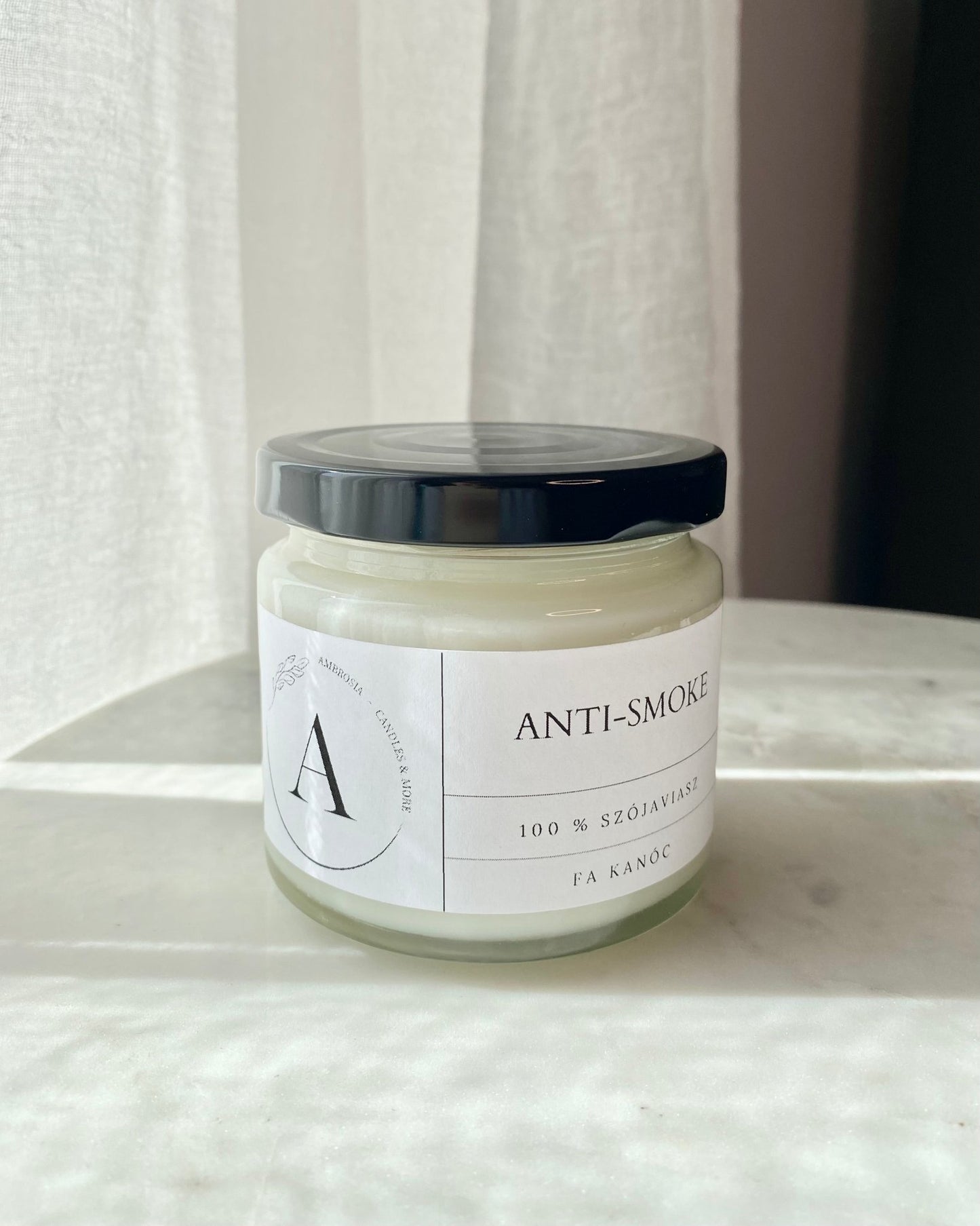 Anti - smoke illatgyertya fa kanóccal - AMBROSIA Candles & More
