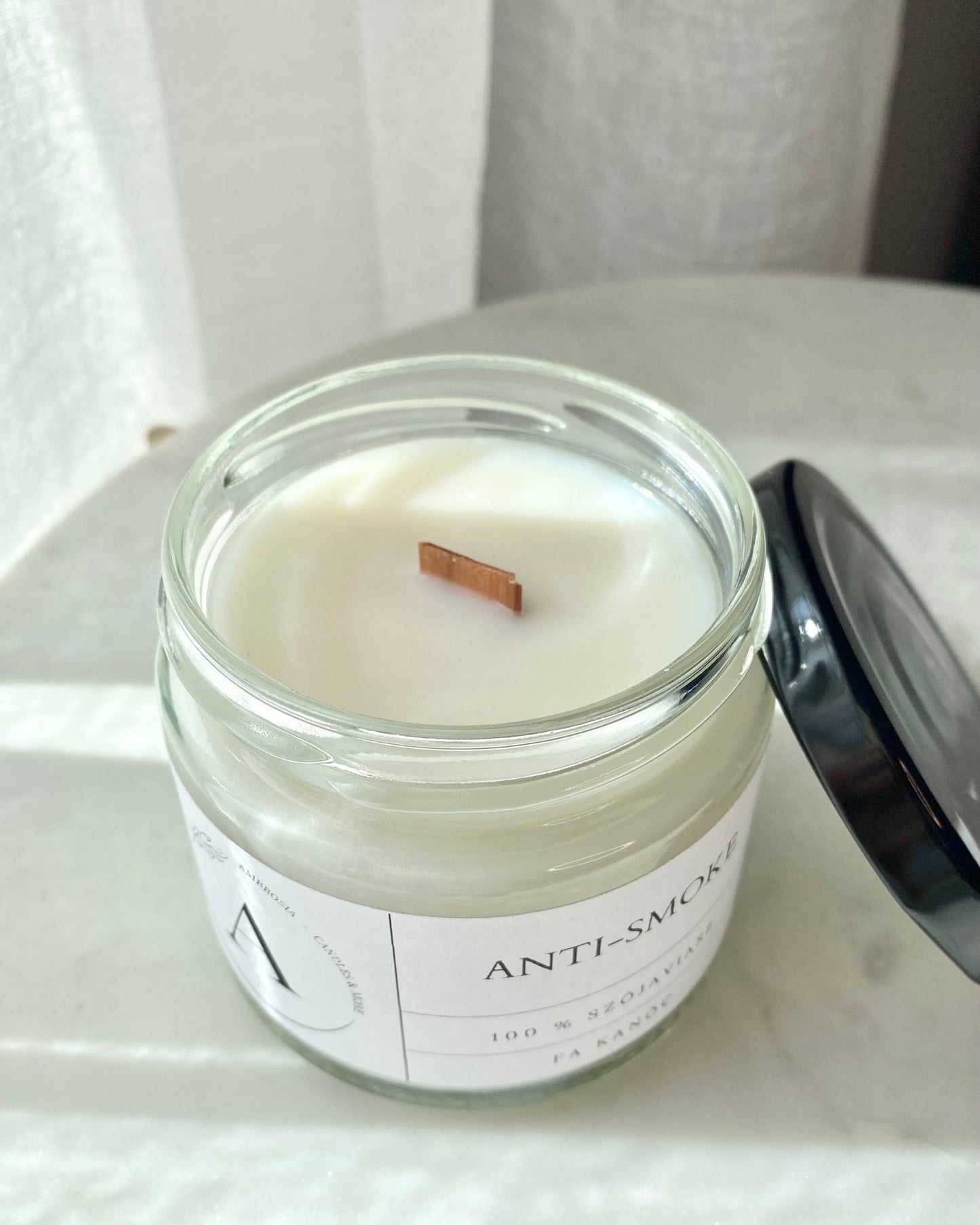 Anti - smoke illatgyertya fa kanóccal - AMBROSIA Candles & More