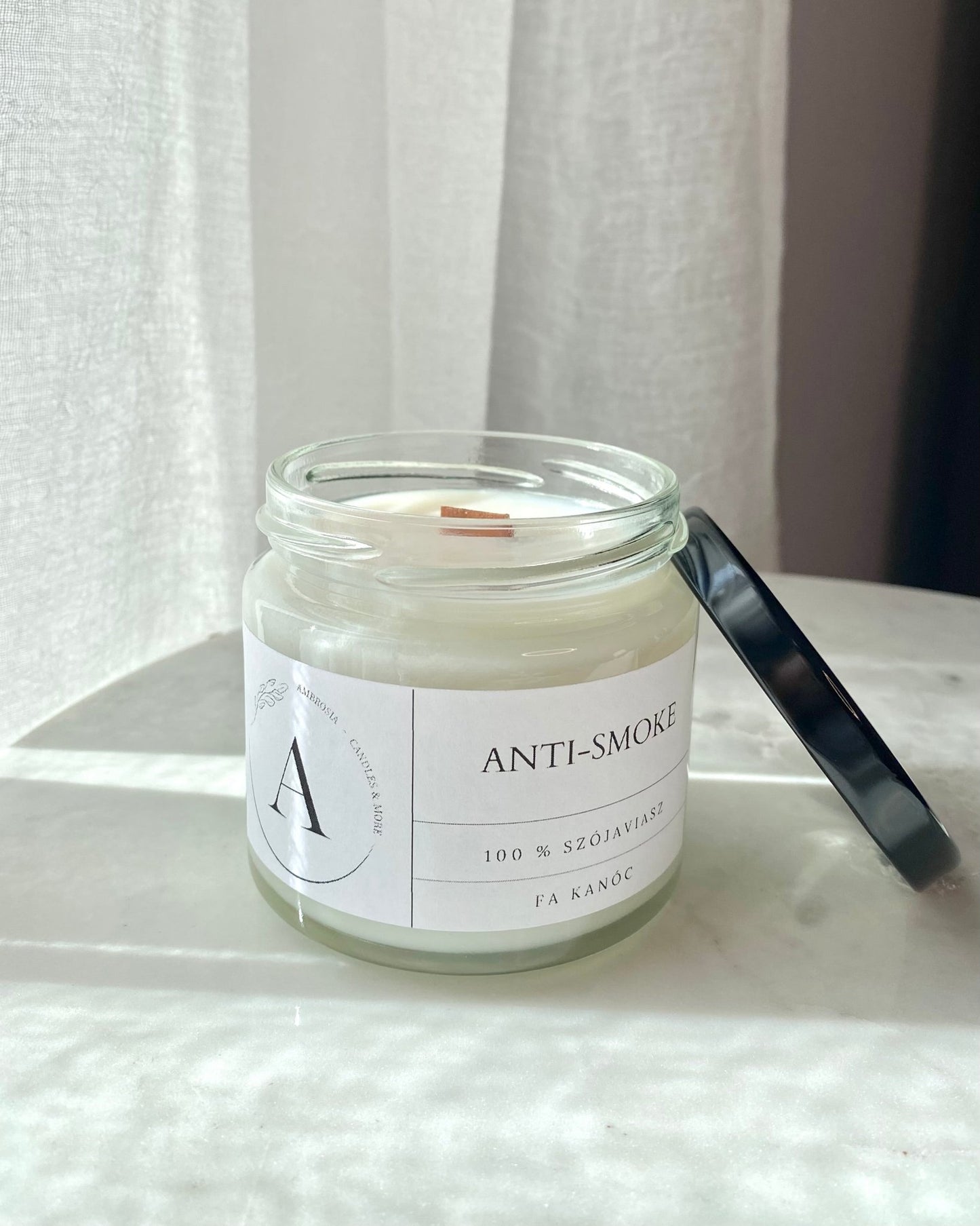 Anti - smoke illatgyertya fa kanóccal - AMBROSIA Candles & More