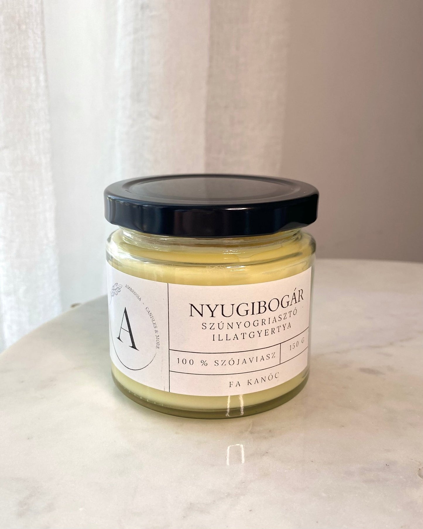 NyugiBogár szúnyogriasztó gyertya fa kanóccal - AMBROSIA Candles & More