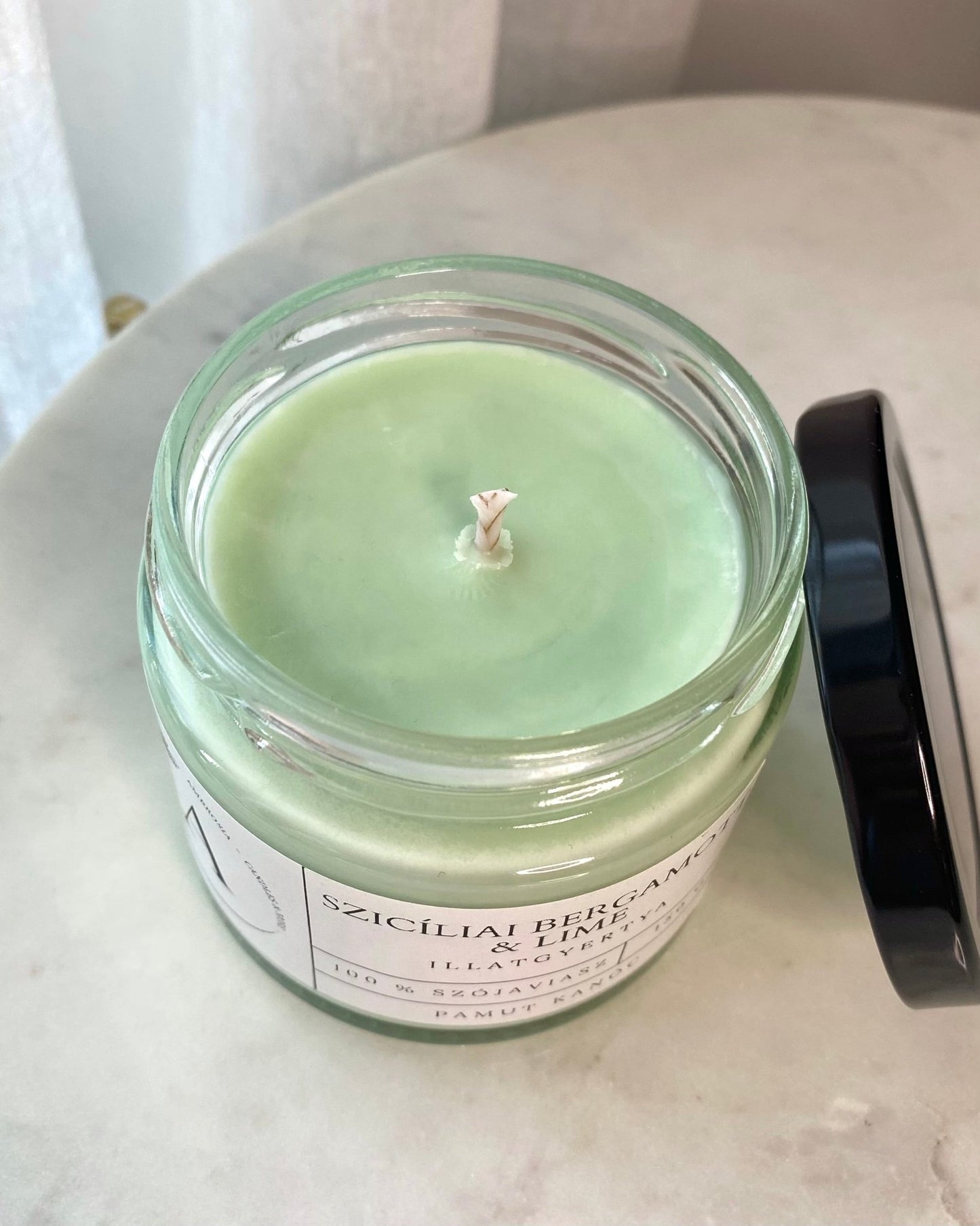 Szicíliai bergamott & lime illatgyertya pamut kanóccal - AMBROSIA Candles & More