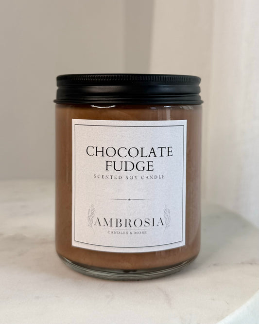 Chocolate Fudge illatgyertya fa kanóccal