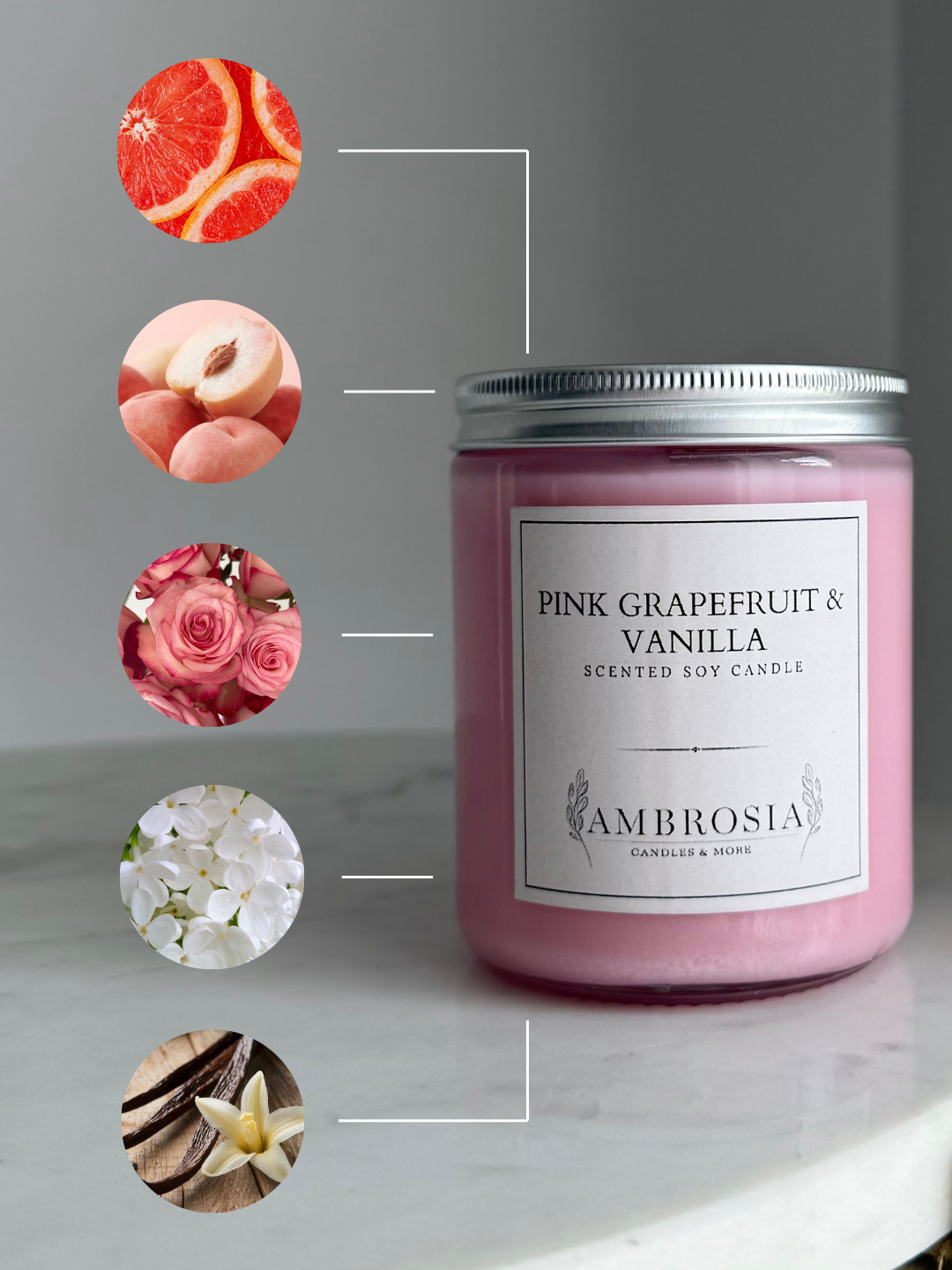 Pink Grapefruit & Vanilla illatgyertya