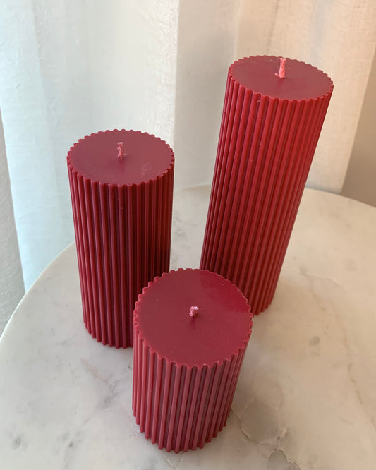 Piros oszlop gyertyák szettben