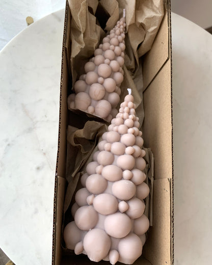 Bézs fenyő gyertyák szettben