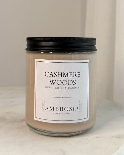 Cashmere Woods illatgyertya pamut kanóccal