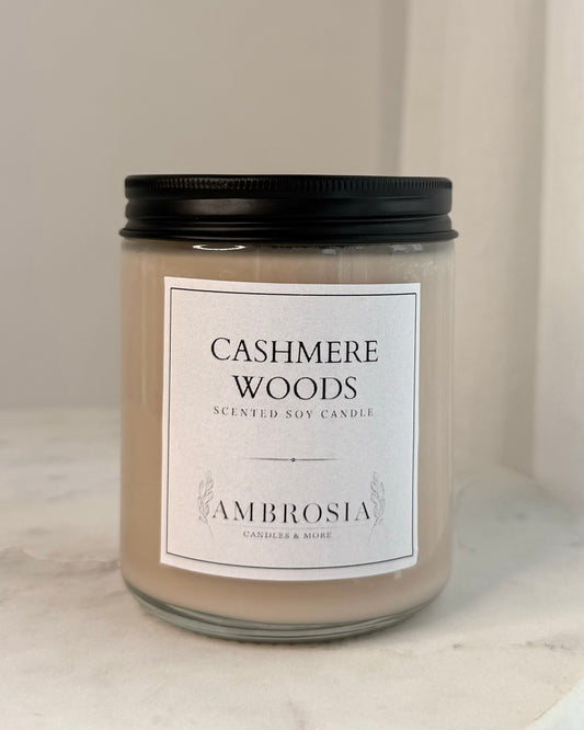 Cashmere Woods illatgyertya pamut kanóccal