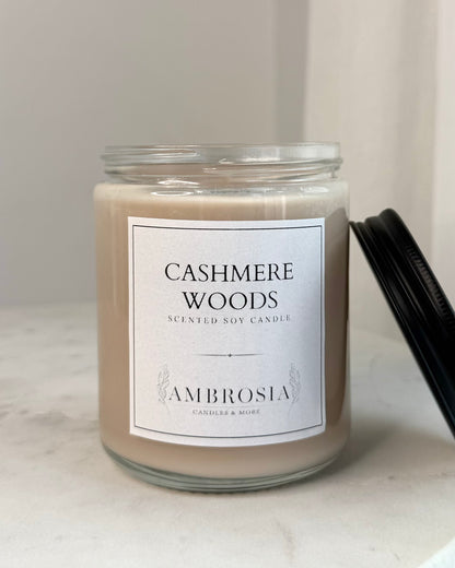 Cashmere Woods illatgyertya pamut kanóccal