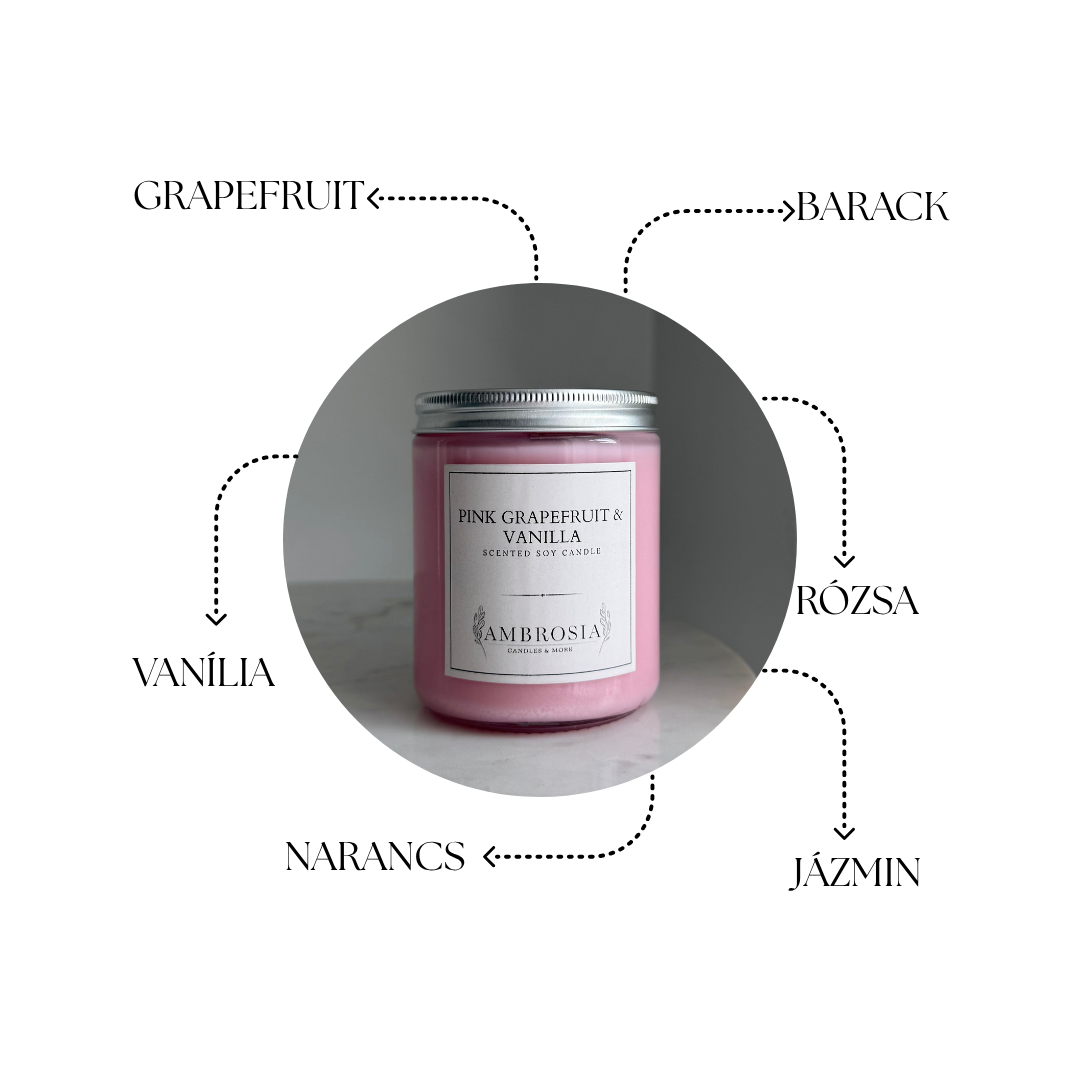 Pink Grapefruit & Vanilla illatgyertya