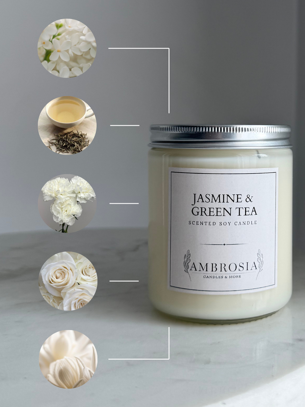 Jasmine & Green Tea illatgyertya