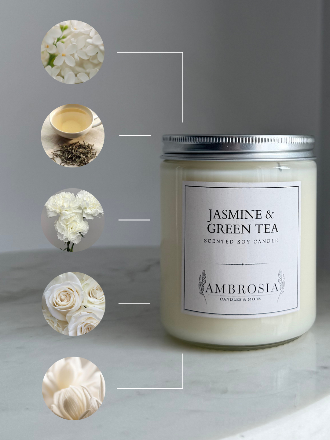 Jasmine & Green Tea illatgyertya