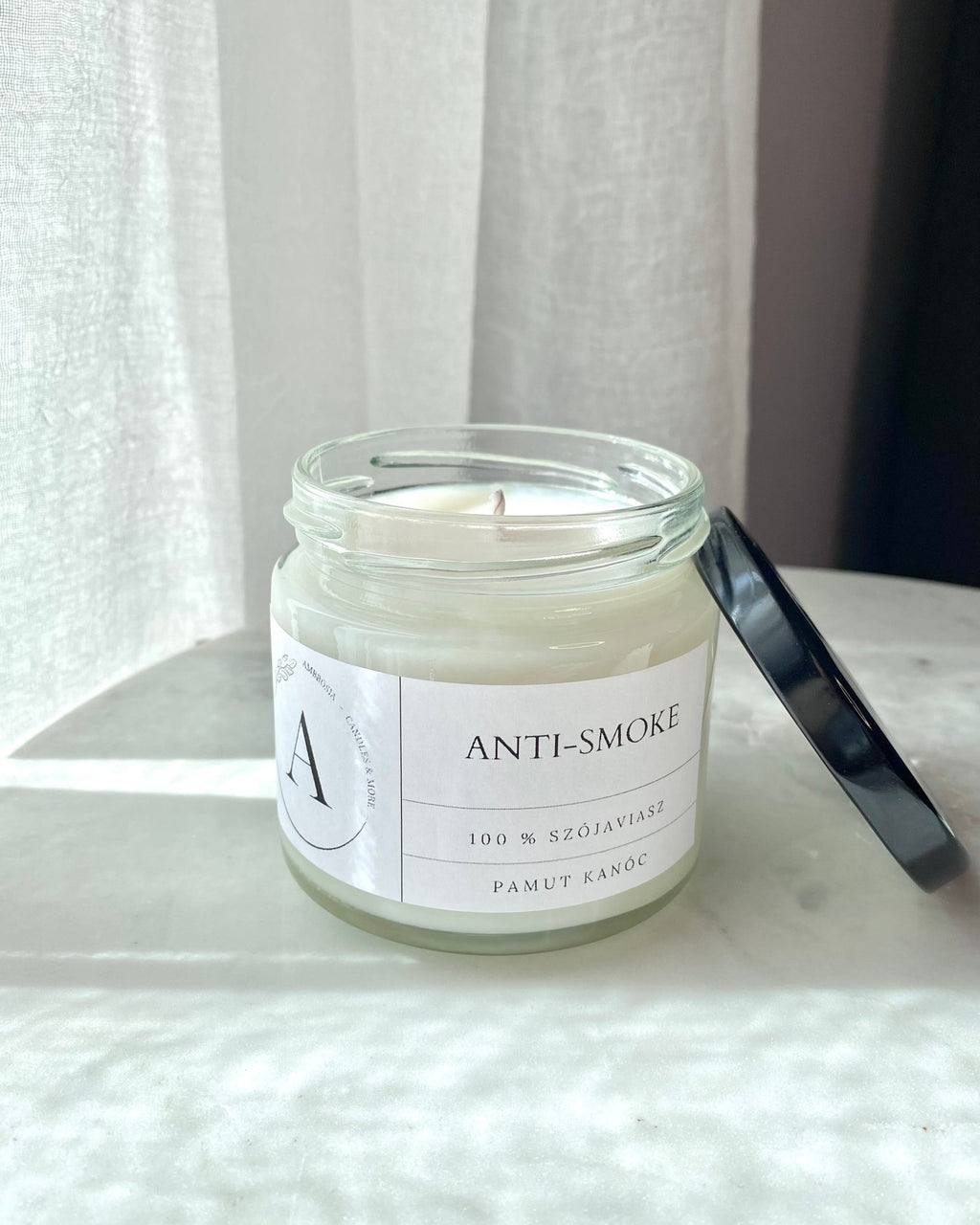 Anti - smoke illatgyertya pamut kanóccal - AMBROSIA Candles & More
