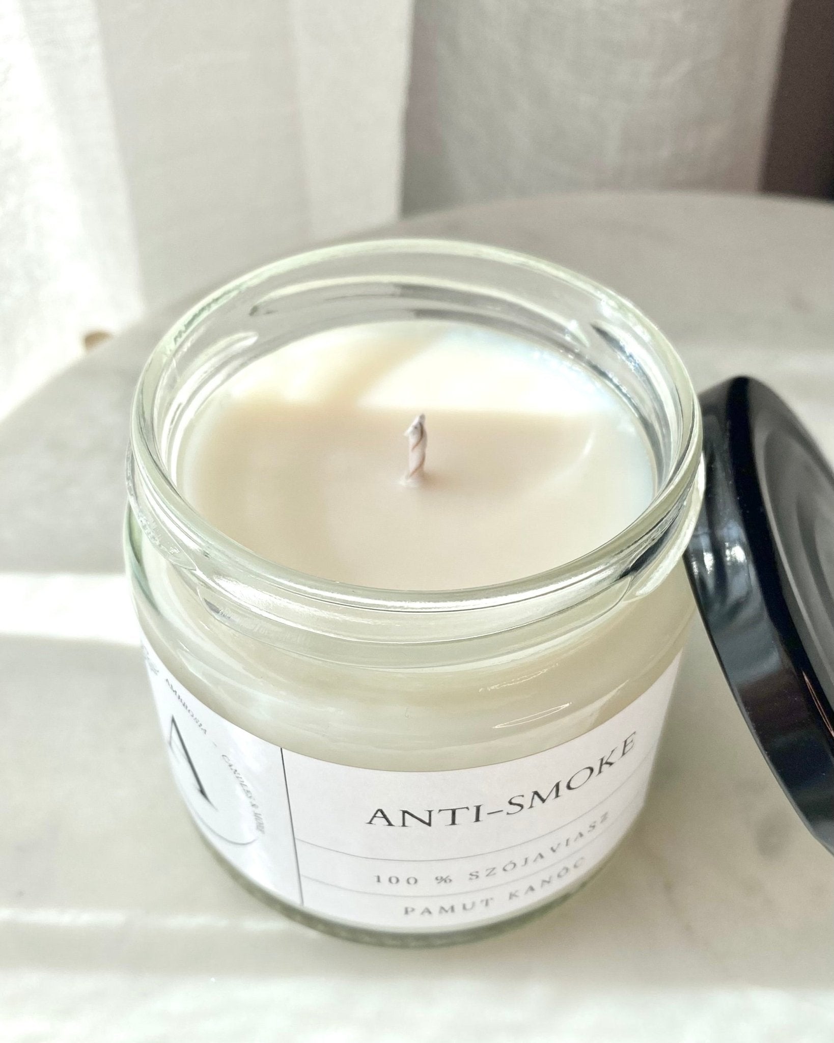 Anti - smoke illatgyertya pamut kanóccal - AMBROSIA Candles & More
