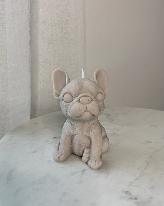 Bézs francia buldog gyertya - AMBROSIA Candles & More