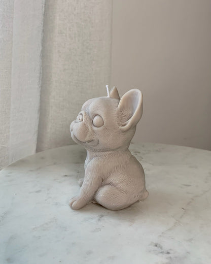 Bézs francia buldog gyertya - AMBROSIA Candles & More