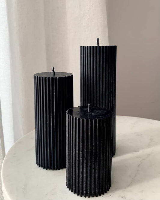 Fekete oszlop gyertyák szettben - AMBROSIA Candles & More