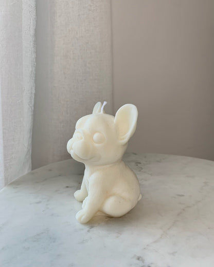 Natúr francia buldog gyertya - AMBROSIA Candles & More