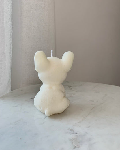 Natúr francia buldog gyertya - AMBROSIA Candles & More