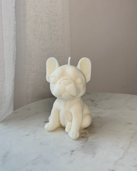 Natúr francia buldog gyertya - AMBROSIA Candles & More