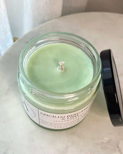 Szicíliai bergamott & lime illatgyertya pamut kanóccal - AMBROSIA Candles & More