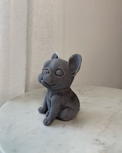 Szürke francia buldog gyertya - AMBROSIA Candles & More