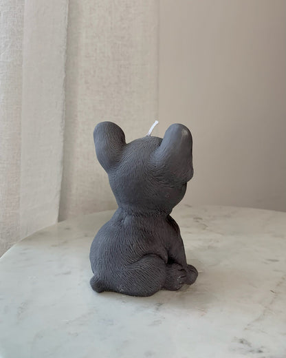 Szürke francia buldog gyertya - AMBROSIA Candles & More