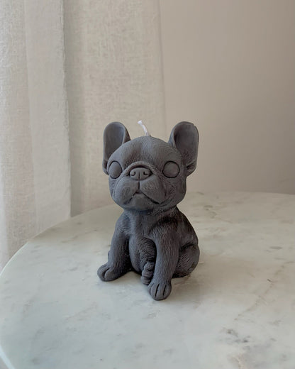 Szürke francia buldog gyertya - AMBROSIA Candles & More